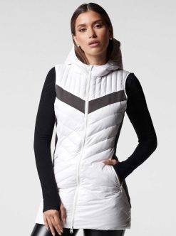 Best Blanc Noir Gilet Matelasse Allonge Blanc/Charbon