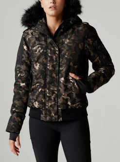 Clearance Blanc Noir Bomber Hayden Camouflage Lurex Cuivre/Noir