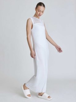 Hot Blanc Noir Robe Froncee Sur Le Cote Tao Blanc