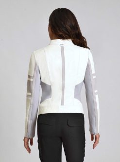 Wholesale Blanc Noir Veste De Course En Cuir Claudine