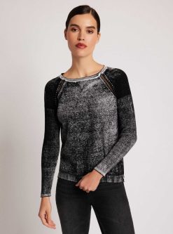 New Blanc Noir Pull Petit Ami En Maille Huntress