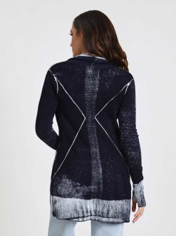 New Blanc Noir Cardigan Drape Sur Le Devant Huntress