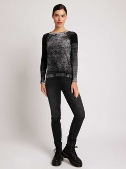 Online Blanc Noir Pull Petit Ami En Maille Huntress