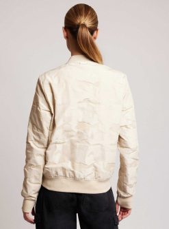 Online Blanc Noir Bomber Camouflage Reversible Avec Bordures Dorees Albatre Camo/Albatre