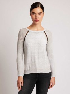 New Blanc Noir Pull Petit Ami En Maille Huntress