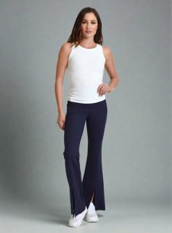 Clearance Blanc Noir Pantalon Cara A Ourlet Fendu