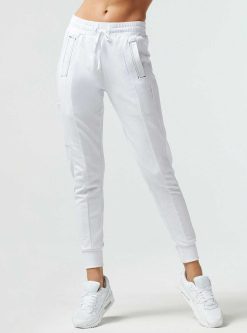 Wholesale Blanc Noir Pantalon De Jogging A Coutures Contrastees Yolo Blanc