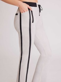 New Blanc Noir Pantalon Sportif En Velours