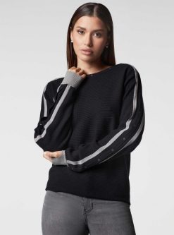 New Blanc Noir Pull Portola Sportif Noir/Peau De Requin