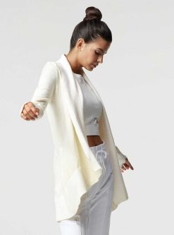 Online Blanc Noir Cardigan Drape Sur Le Devant Huntress Jaune Doux