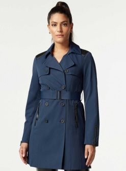 Online Blanc Noir Trench A Dos Matelasse Collaborator Marine