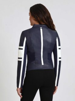 Wholesale Blanc Noir Veste De Course En Cuir Claudine