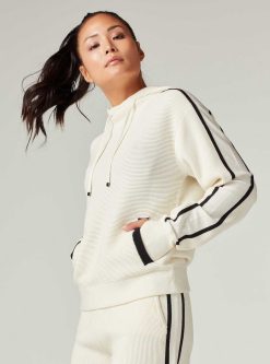 Hot Blanc Noir Portola Sweat A Capuche Epais Murmure Blanc