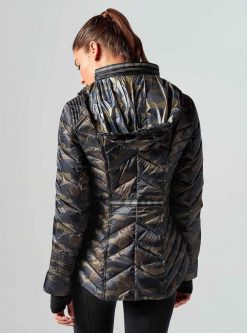 Clearance Blanc Noir Doudoune Avec Veste Reflechissante Camouflage