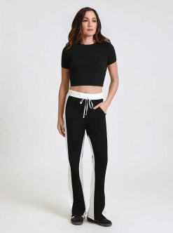 Best Blanc Noir Pantalon Large A Blocs De Couleurs