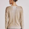 New Blanc Noir Pull Chasseresse Col V Creme Irlandaise