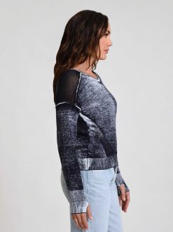 Wholesale Blanc Noir Pull Chasseresse Col V