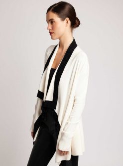 Clearance Blanc Noir Cardigan Portola A Blocs De Couleurs