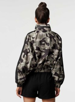 Online Blanc Noir Veste Coupe-Vent Tempete Camouflage Olive