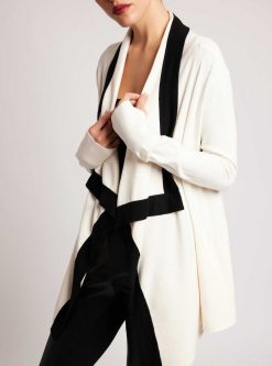 Hot Blanc Noir Cardigan Portola A Blocs De Couleurs