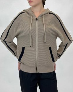 Wholesale Blanc Noir Sweat A Capuche Zippe Portola