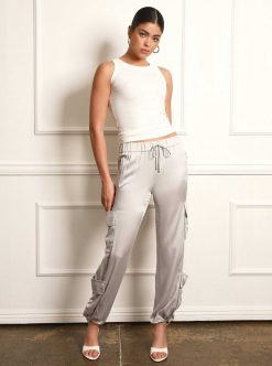 New Blanc Noir Pantalon Large En Soie Chelsea