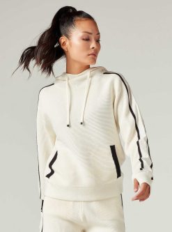 Hot Blanc Noir Portola Sweat A Capuche Epais Murmure Blanc