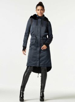 Hot Blanc Noir Manteau De Criquet Robe Bleue