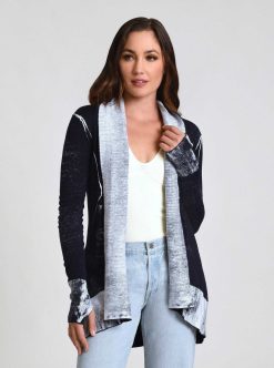 Hot Blanc Noir Cardigan Drape Sur Le Devant Huntress