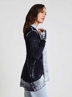 Hot Blanc Noir Cardigan Drape Sur Le Devant Huntress