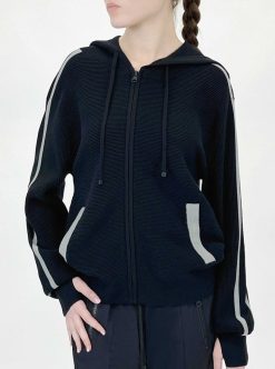 Wholesale Blanc Noir Sweat A Capuche Zippe Portola