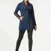 Wholesale Blanc Noir Trench Matelasse Avec Fermeture Eclair Au Dos Socialite Marine