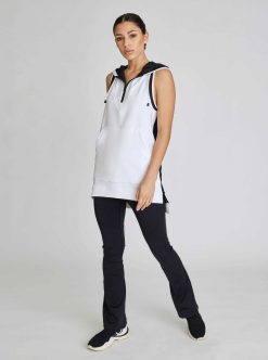 Hot Blanc Noir Gilet Cocon Blanc