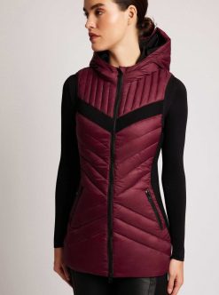 Clearance Blanc Noir Gilet Matelasse Allonge