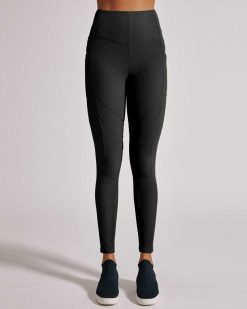 Clearance Blanc Noir Legging Cotele Directionnel Noir