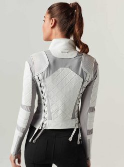 Hot Blanc Noir Veste De Moto Combinaison Blanche