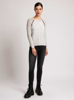 New Blanc Noir Pull Petit Ami En Maille Huntress