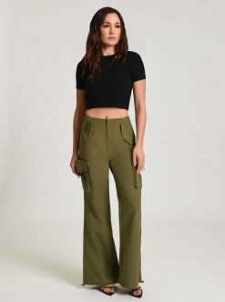 Hot Blanc Noir Pantalon Cargo Lucinda