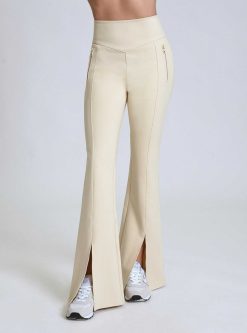 Clearance Blanc Noir Pantalon Cara A Ourlet Fendu