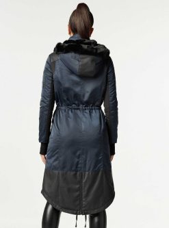 Hot Blanc Noir Manteau De Criquet Robe Bleue