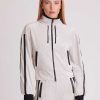 Online Blanc Noir Veste Sportive En Velours