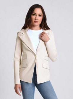 Hot Blanc Noir Blazer A Capuche Gayatri