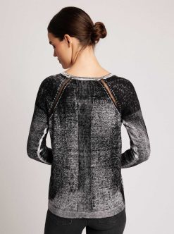 New Blanc Noir Pull Petit Ami En Maille Huntress