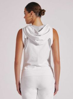 Clearance Blanc Noir Gilet Zippe Tempete Blanc