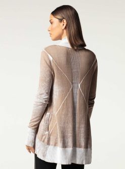 Online Blanc Noir Cardigan Drape Sur Le Devant Huntress Grege