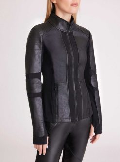 Clearance Blanc Noir Veste De Moto Zippee Sur Le Devant Noir