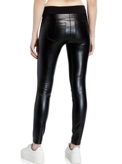 Best Blanc Noir Pantalon London En Similicuir Noir