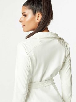 Online Blanc Noir Veste Drapee En Velours Blanc Casse