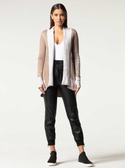 Online Blanc Noir Cardigan Drape Sur Le Devant Huntress Grege