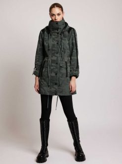 Hot Blanc Noir Anorak Camouflage Camouflage Foret Sombre